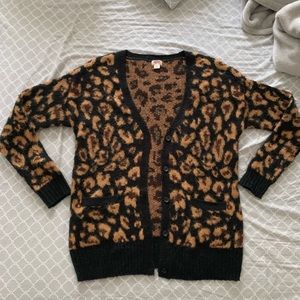 Oversized Leopard Print Cardigan